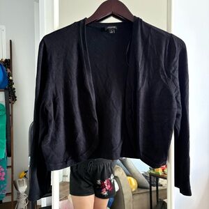 Ann Taylor Black cropped Women's open front cardigan/shrug